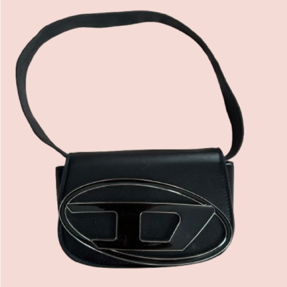 ICONIC BLACK DIESEL 1DR SHOULDER BAG IN NAPPA LEATHER